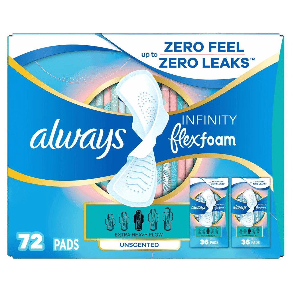 Always Infinity FlexFoam Pads 72-count buy online USA